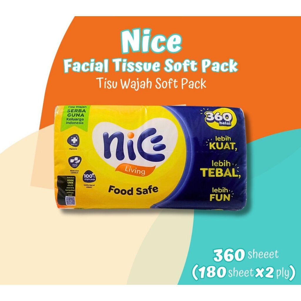 Nice Tissue Wajah Soft Pack 180 Sheets (360 Helai)